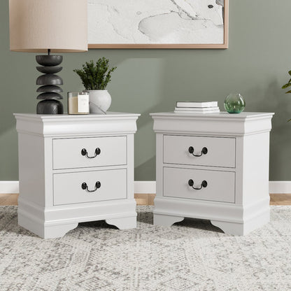 Arabella Wood 2-Drawer Nightstands (Set of 2)