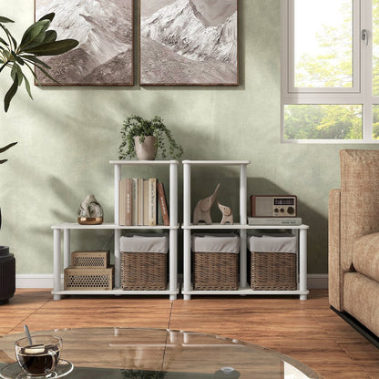 Seni 3-Cube Shelves Wood Open Bookcase
