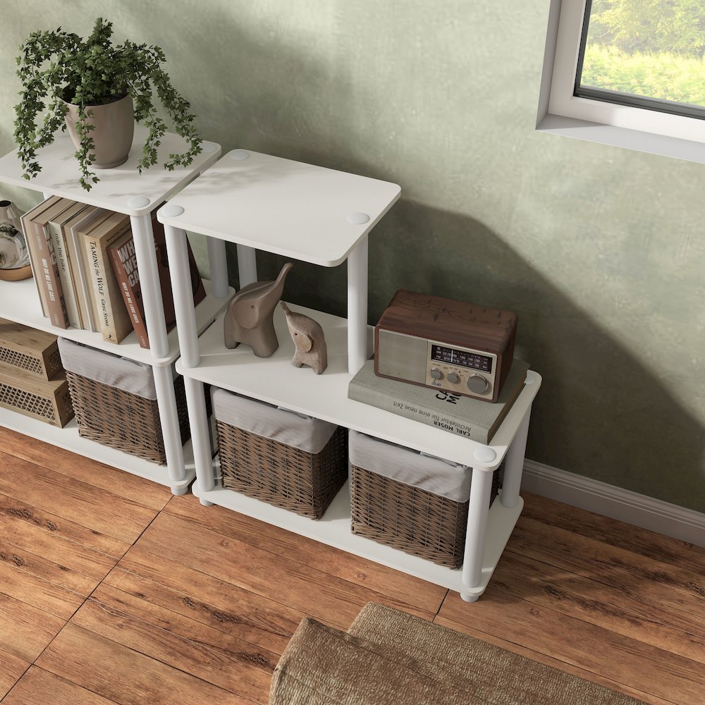 Seni 3-Cube Shelves Wood Open Bookcase