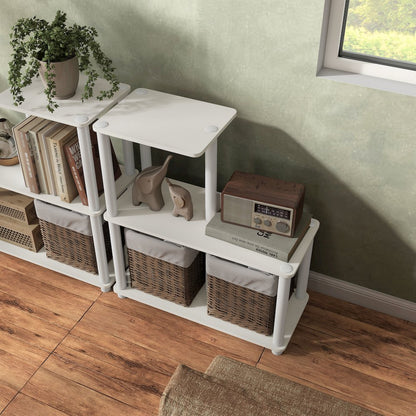 Seni 3-Cube Shelves Wood Open Bookcase