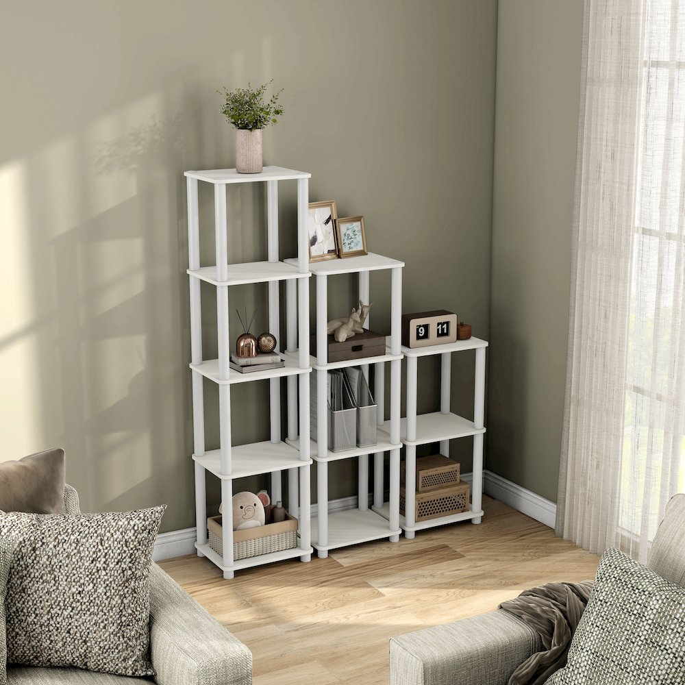 Seni 3-Tier 15-Inch Shelves Wood Open Bookcase