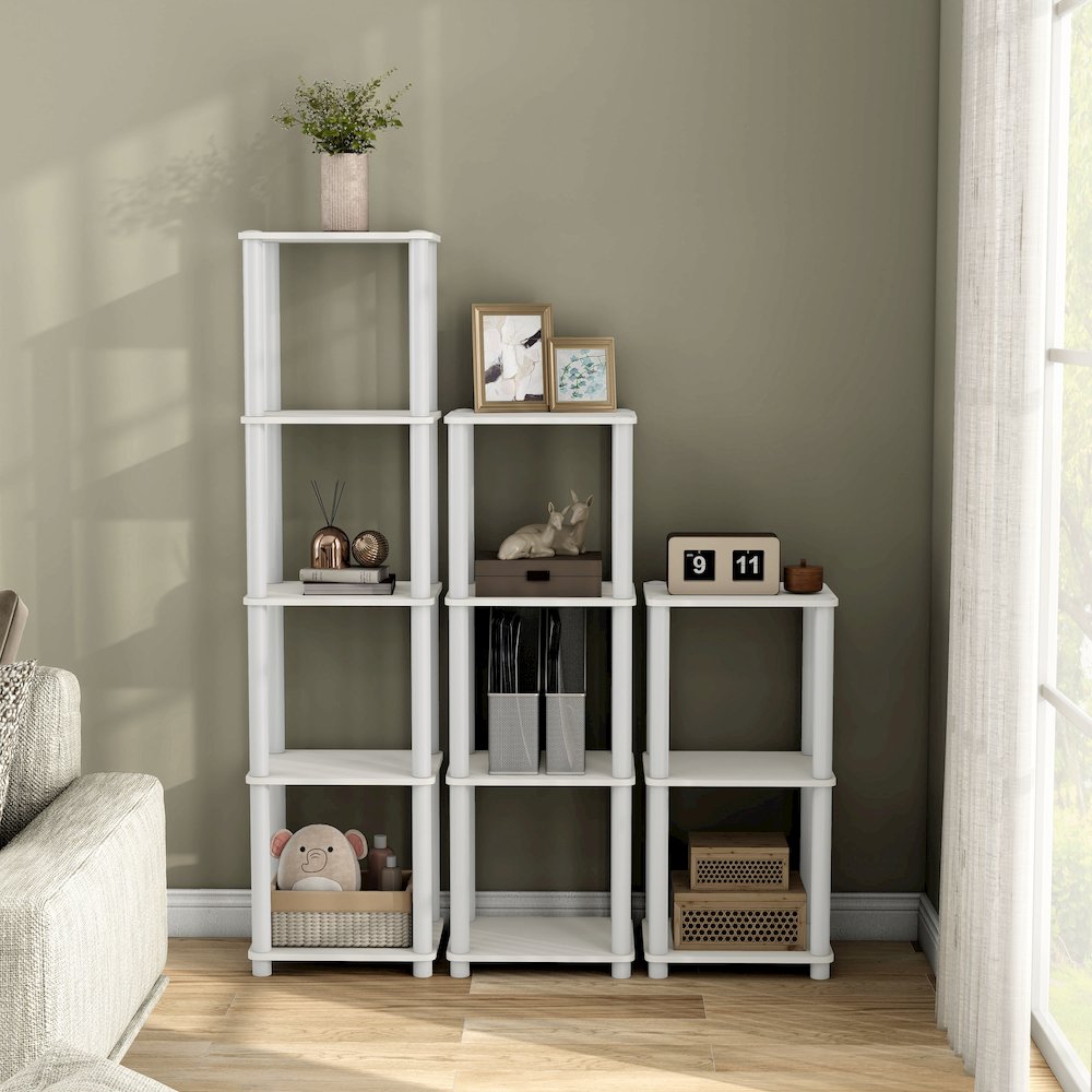 Seni 3-Tier 15-Inch Shelves Wood Open Bookcase