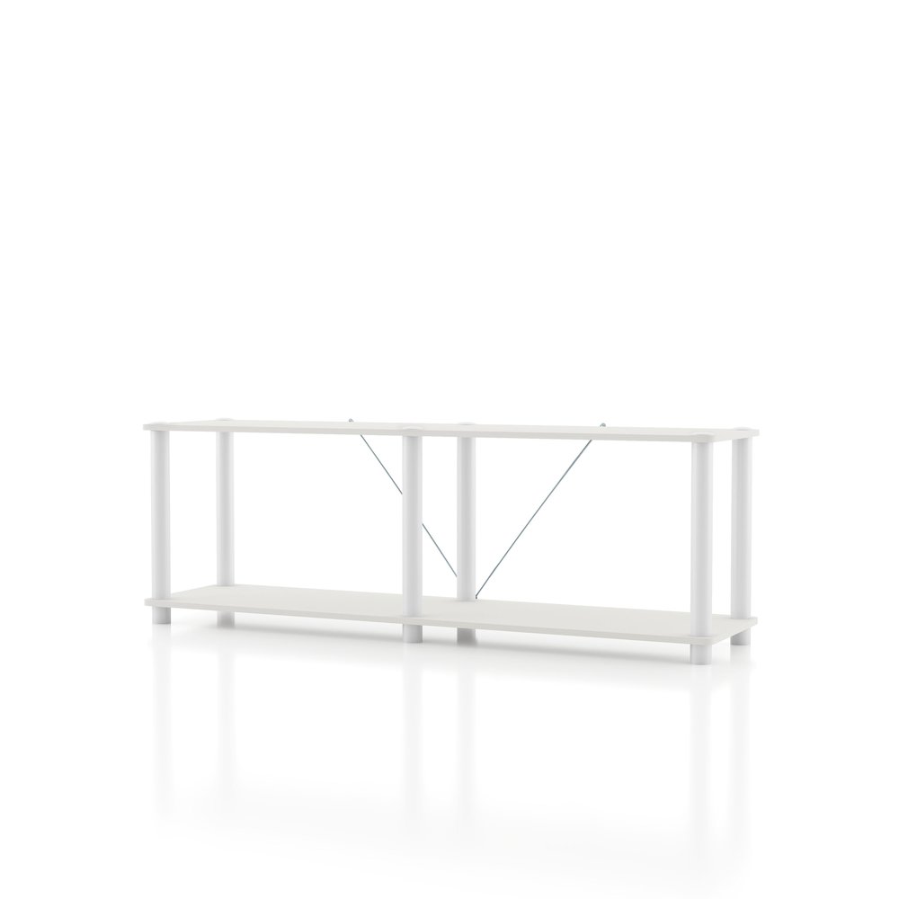 Seni 2-Tier 47-Inch Shelves Wood Open Bookcase
