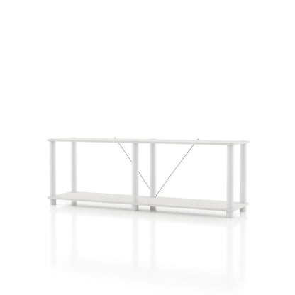 Seni 2-Tier 47-Inch Shelves Wood Open Bookcase