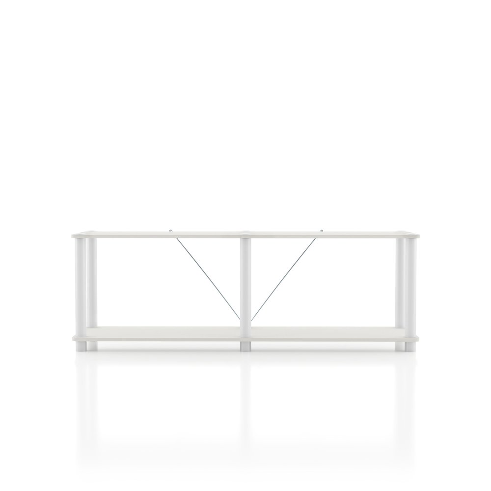 Seni 2-Tier 47-Inch Shelves Wood Open Bookcase