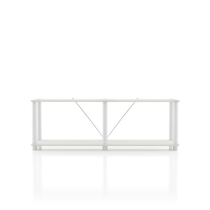 Seni 2-Tier 47-Inch Shelves Wood Open Bookcase