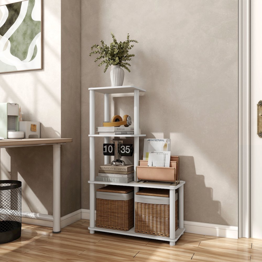 Seni 3-Cube Shelves Wood Open Bookcase