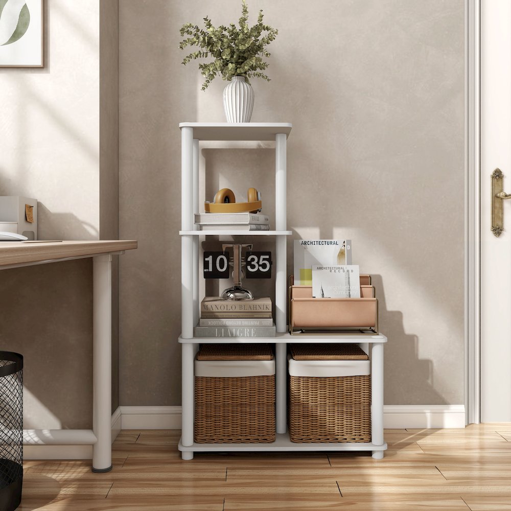 Seni 3-Cube Shelves Wood Open Bookcase