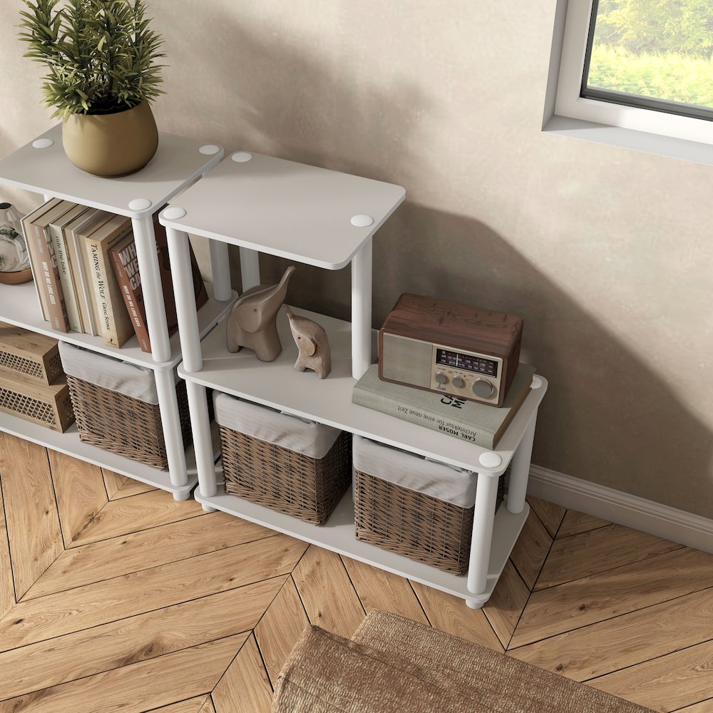Seni 3-Cube Shelves Wood Open Bookcase