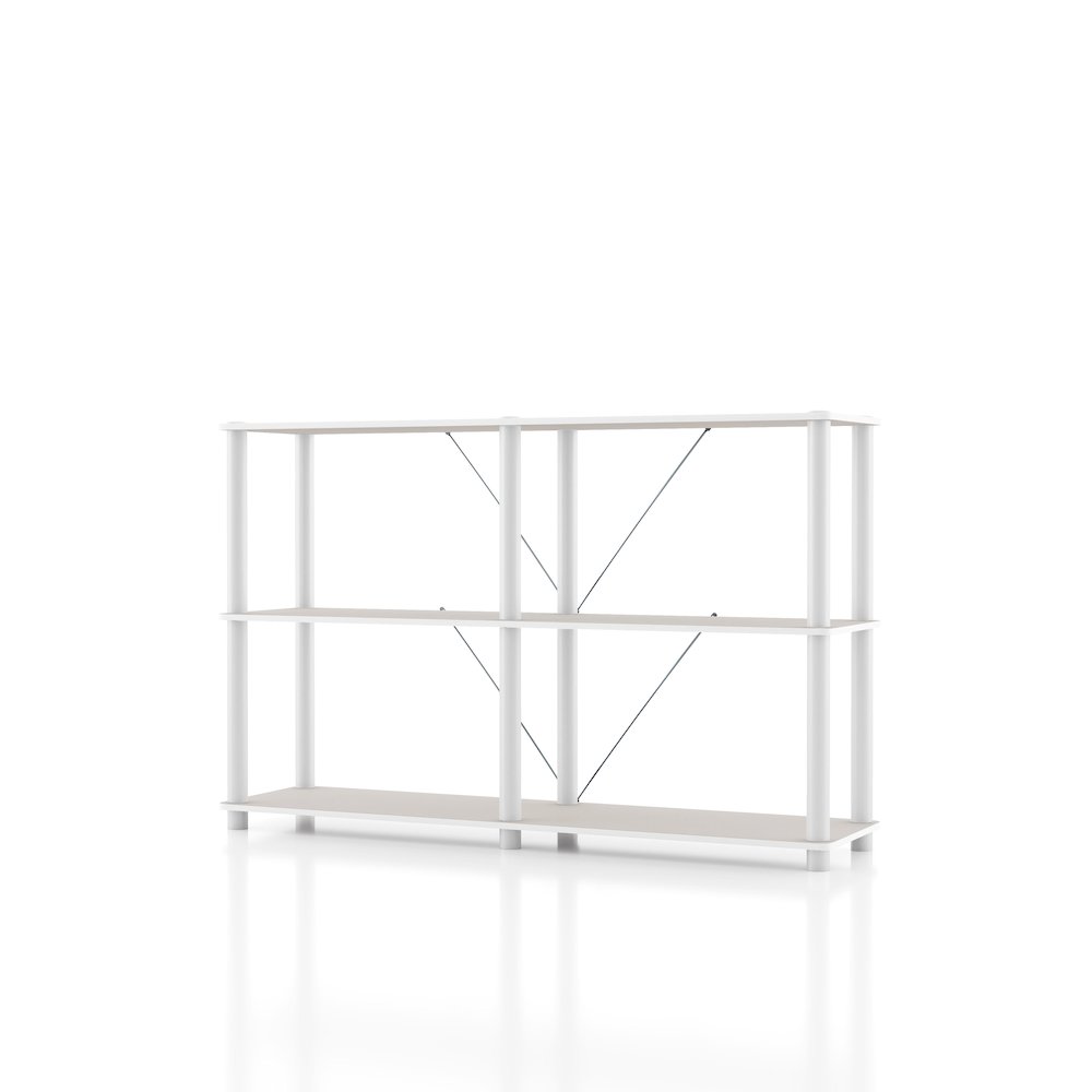 Seni 3-Tier 47-Inch Shelves Wood Open Bookcase