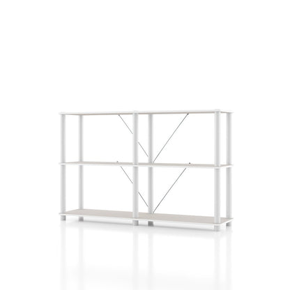 Seni 3-Tier 47-Inch Shelves Wood Open Bookcase