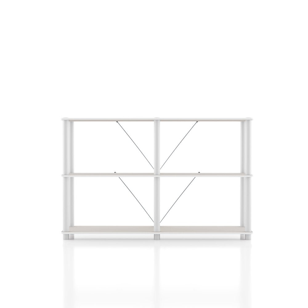 Seni 3-Tier 47-Inch Shelves Wood Open Bookcase
