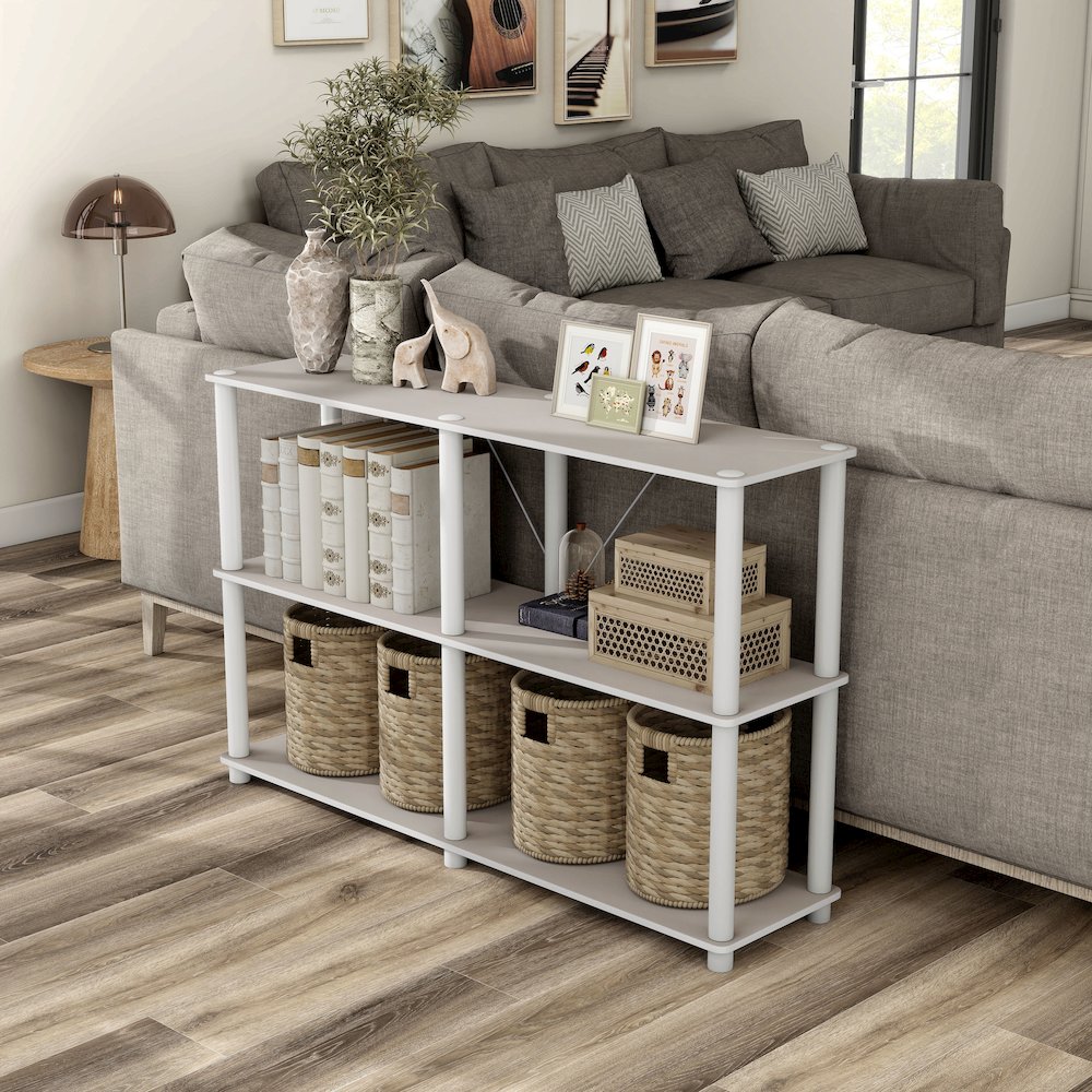 Seni 3-Tier 47-Inch Shelves Wood Open Bookcase