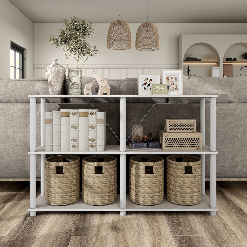 Seni 3-Tier 47-Inch Shelves Wood Open Bookcase