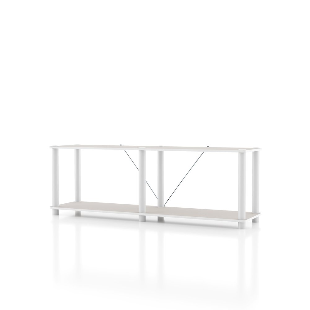 Seni 2-Tier 47-Inch Shelves Wood Open Bookcase