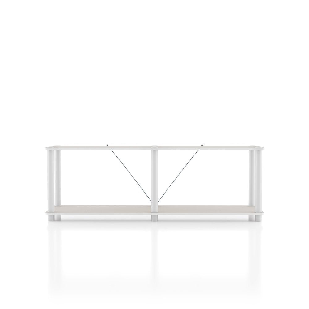 Seni 2-Tier 47-Inch Shelves Wood Open Bookcase