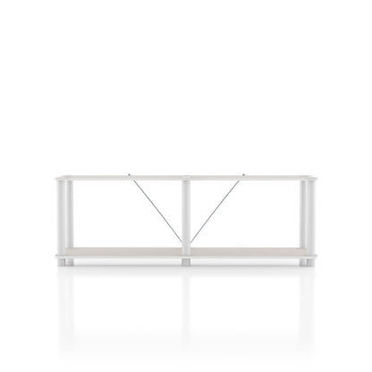 Seni 2-Tier 47-Inch Shelves Wood Open Bookcase