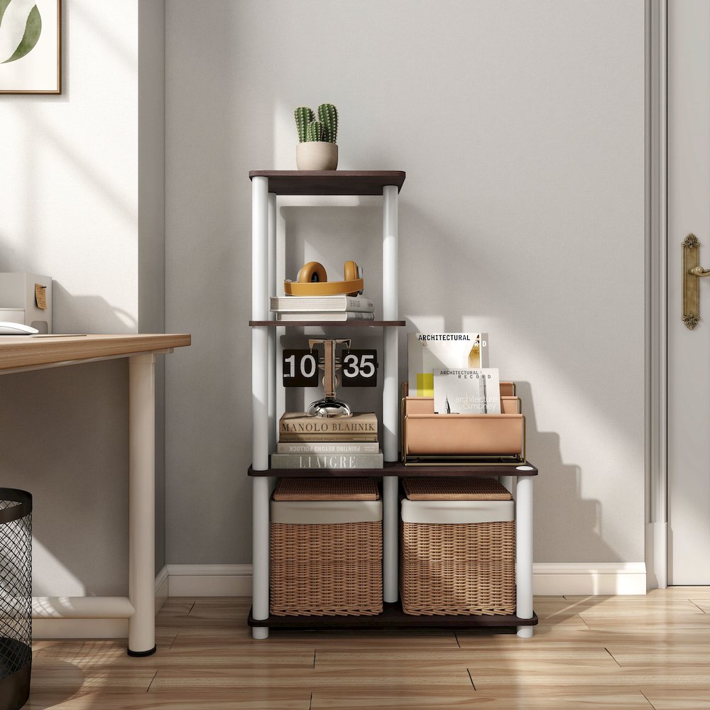 Seni 3-Cube Shelves Wood Open Bookcase