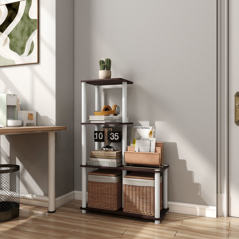Seni 3-Cube Shelves Wood Open Bookcase