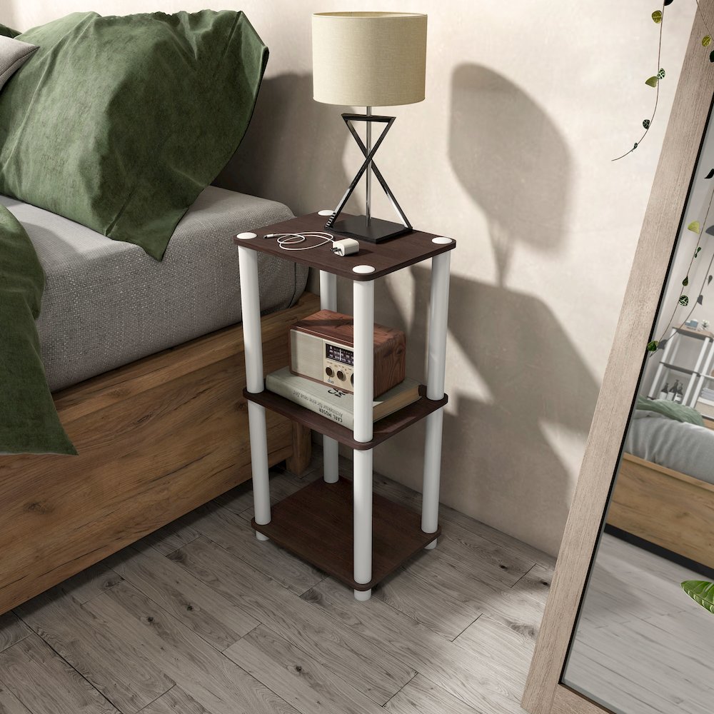 Seni 3-Tier 15-Inch Shelves Wood Open Bookcase
