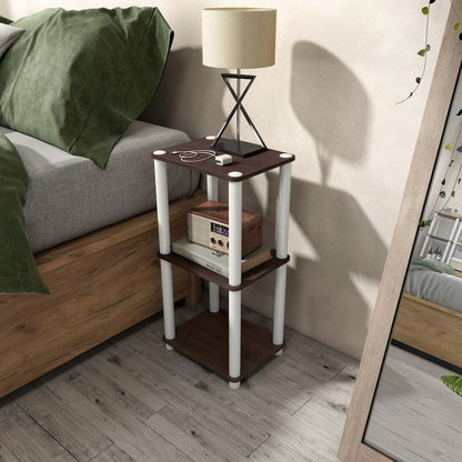 Seni 3-Tier 15-Inch Shelves Wood Open Bookcase