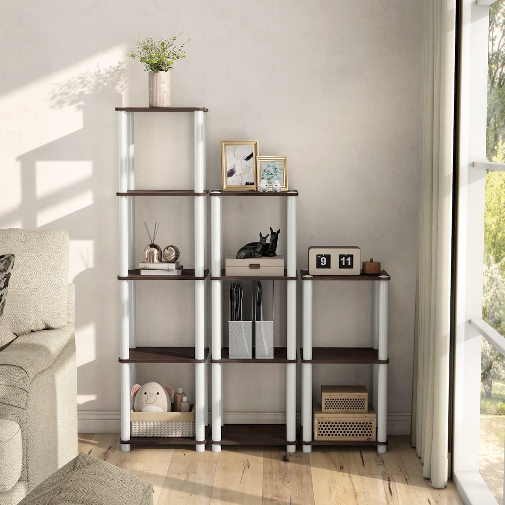 Seni 3-Tier 15-Inch Shelves Wood Open Bookcase