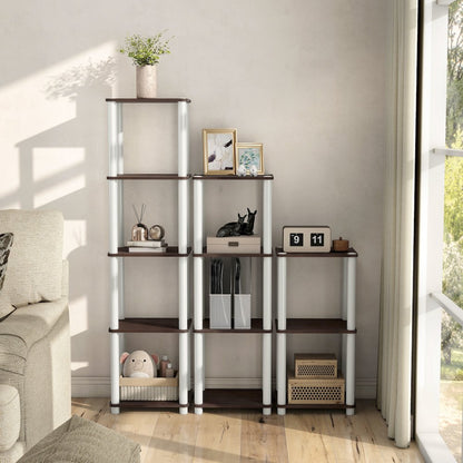 Seni 3-Tier 15-Inch Shelves Wood Open Bookcase