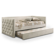 Buryn Fabric and Wood Tufted Twin Daybed with Trundle
