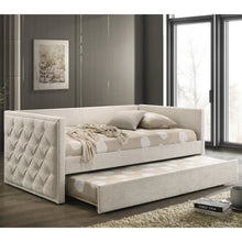 Buryn Fabric and Wood Tufted Twin Daybed with Trundle