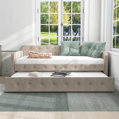 Harper Fabric Twin Daybed with Trundle