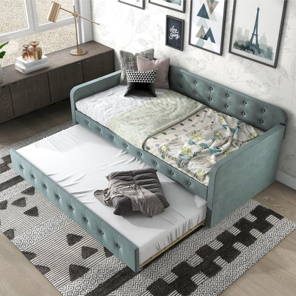 Harper Fabric Twin Daybed with Trundle