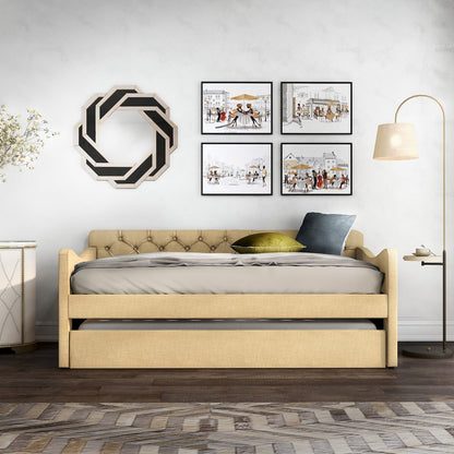 Knolt Fabric Twin Daybed with Trundle
