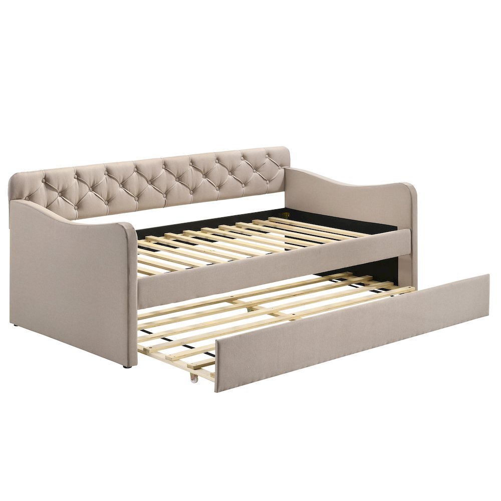 Knolt Fabric Twin Daybed With Trundle