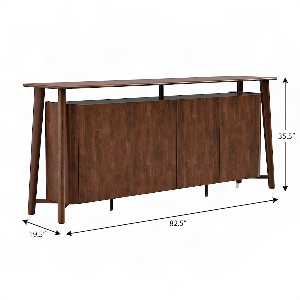 Starlight Canyon Home Dining Server with Solid Rubberwood Build, Brown