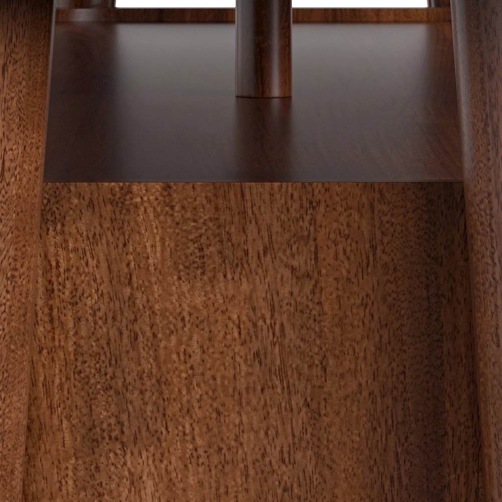 Starlight Canyon Home Dining Server with Solid Rubberwood Build, Brown