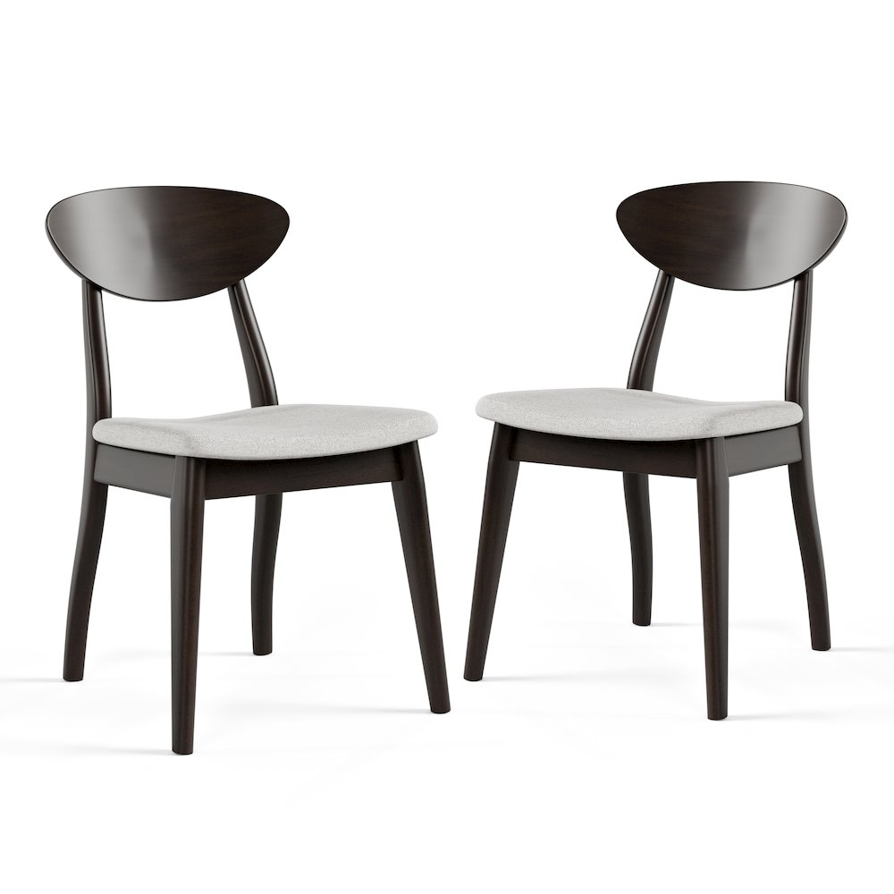 Pradan Black Wenge Solid Wood Dining Side Chair (Set of 2)