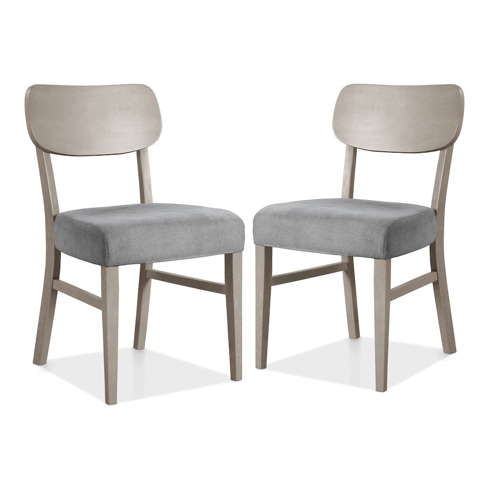 Vann Gray Fabric Padded Seat Side Chair (Set of 2)