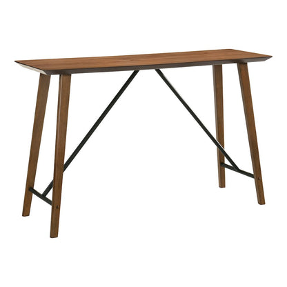 Hemat 5-Piece Walnut Wood Counter Height Dining Table Set