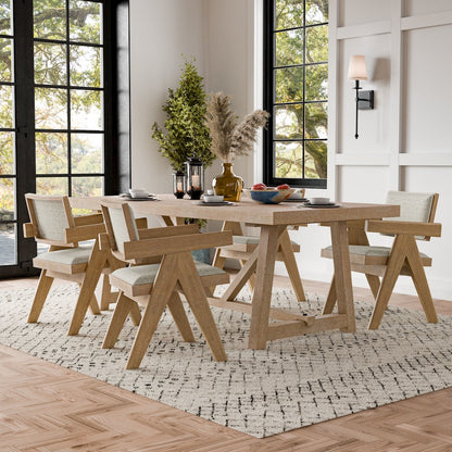 Oldbury 5-Piece Solid Wood Dining Table Set in Natural Oak
