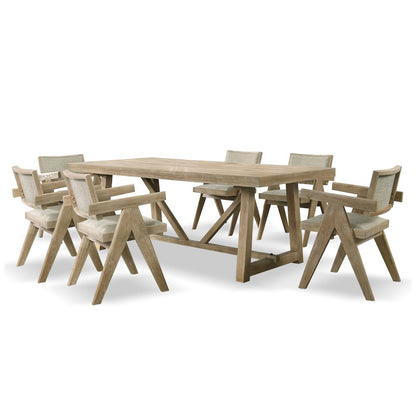 Oldbury 7-Piece Solid Wood Dining Table Set in Natural Oak