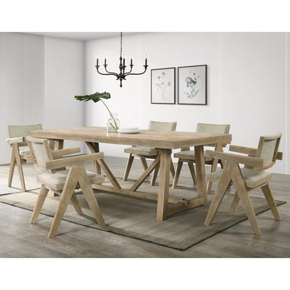Oldbury 7-Piece Solid Wood Dining Table Set in Natural Oak