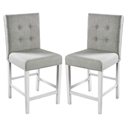 Ronan Antique White Fabric Counter Stool (Set of 2)