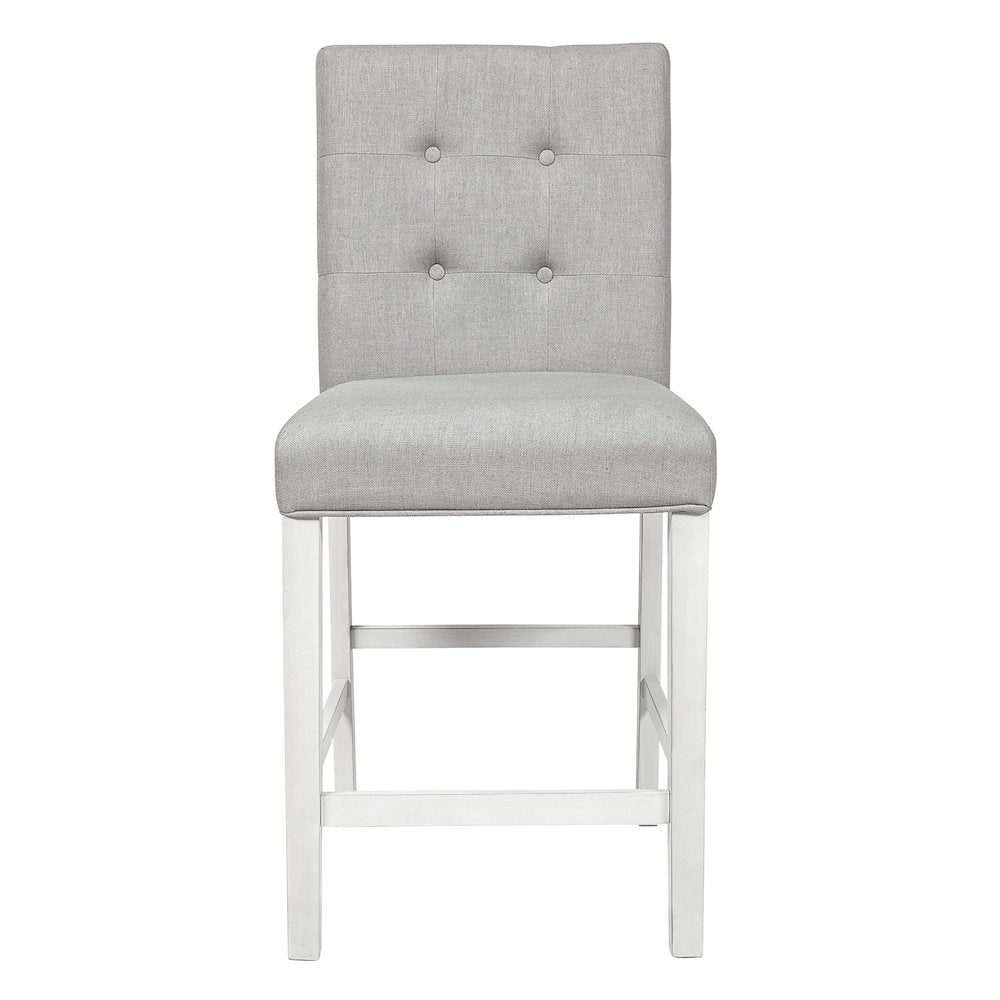 Ronan Antique White Fabric Counter Stool (Set of 2)