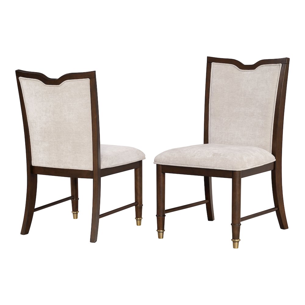Whitney Dark Cherry Wood Upholstered Side Chair (Set of 2)