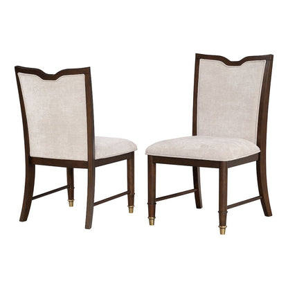 Whitney Dark Cherry Wood Upholstered Side Chair (Set of 2)