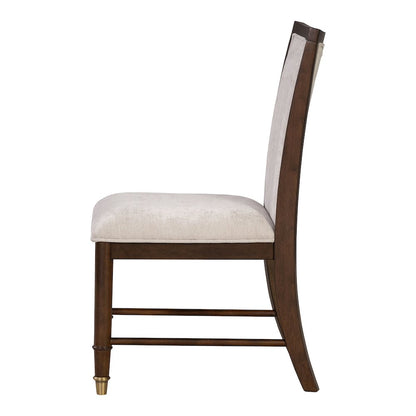 Whitney Dark Cherry Wood Upholstered Side Chair (Set of 2)