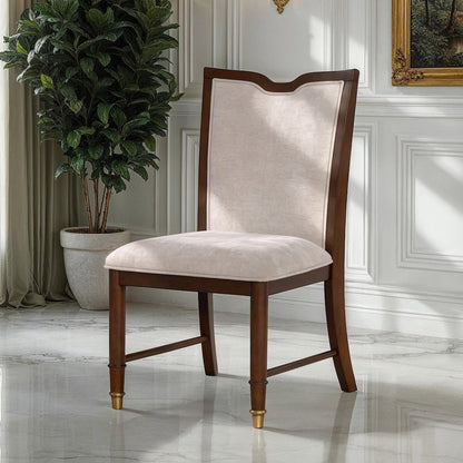 Whitney Dark Cherry Wood Upholstered Side Chair (Set of 2)