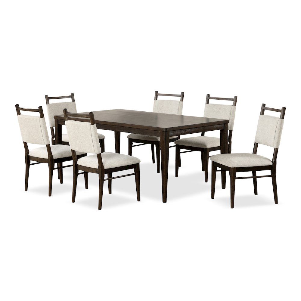 Brands 7-Piece Dark Walnut Solid Wood Dining Table Set