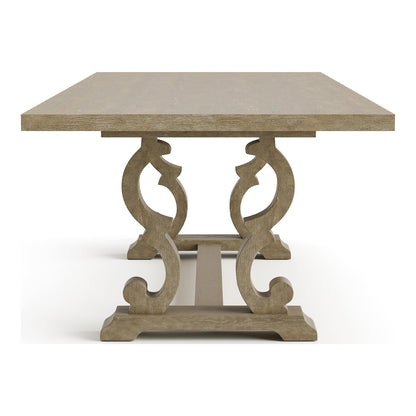 Aggate Solid Wood Dining Table in Rustic Natural Tone