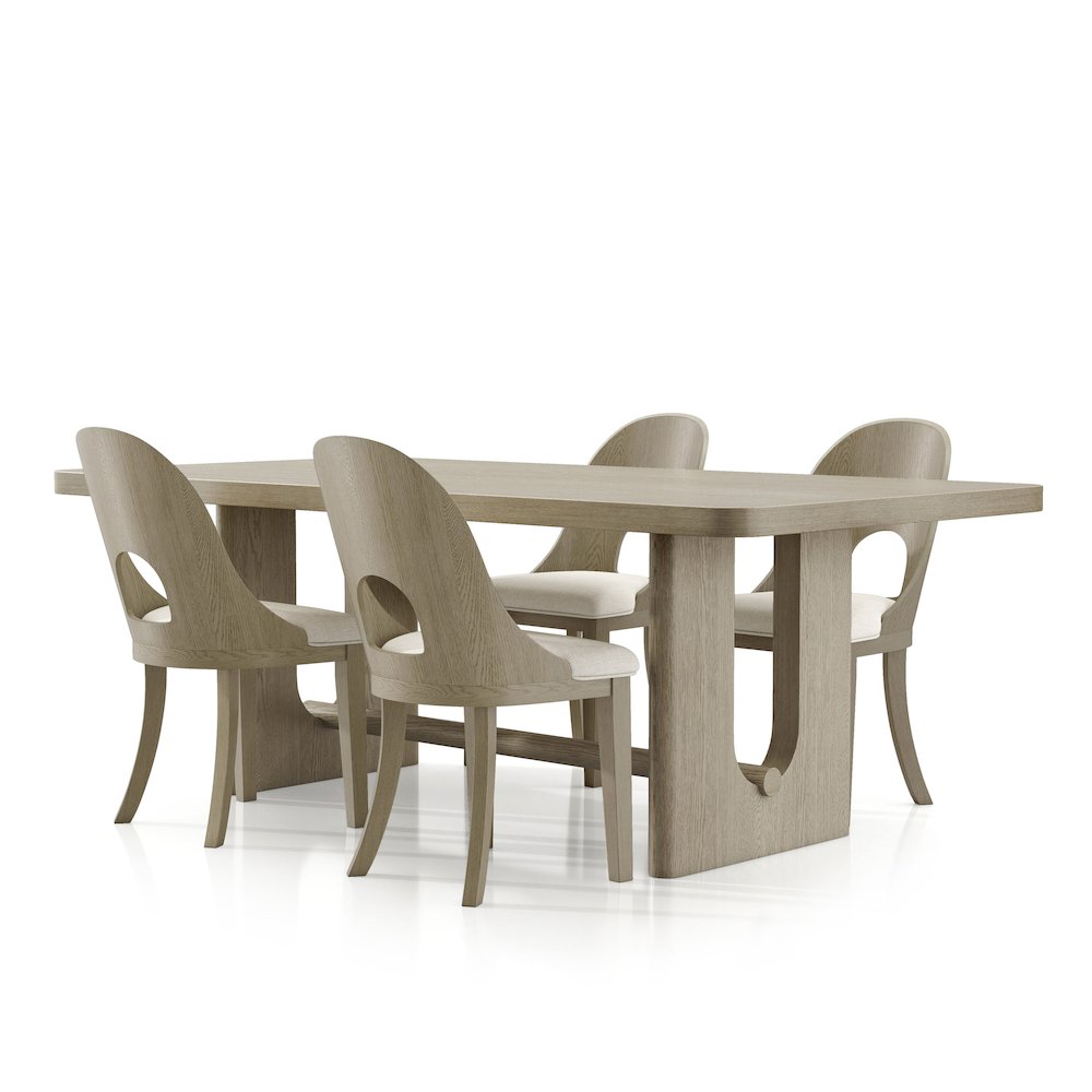 Selyra 5-Piece Solid Wood Dining Table Set